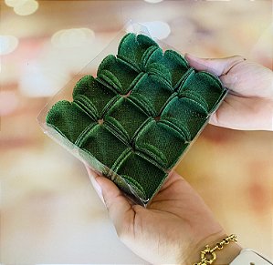 50 Forminhas Para Doces Finos Tela Escócia Verde Floresta
