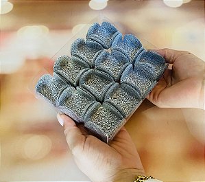 50 Forminhas Para Doces Finos Tela Escócia Prata Perolado