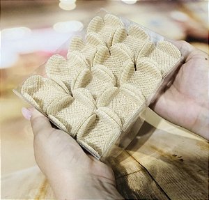 50 Forminhas P/ Doces Finos Tela Escócia Natural Fio Dourado