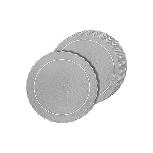 10 CAKE BOARD REDONDO PRATA  35CM  (ESTRELA)