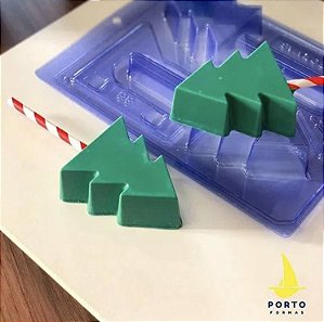 Forma Pirulito Pinheiro De Natal Silicone Porto Especial 3 Partes P86