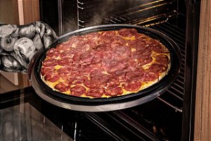10 Forma Pizza 30Cm Preta Cpet G230 Galvanotek