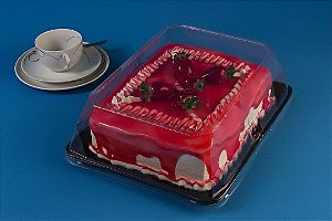 10 Embalagem P/Bolo Torta Grande Diamante 3 Kg Preta Pet G70D Galvanotek