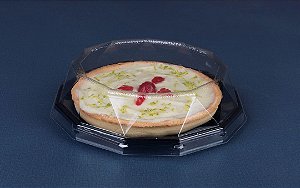 10 Embalagem P/Bolo Torta Mini Diamante Baixa 700Gr Preta Pet32Db Galvanotek