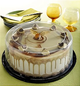 10 Embalagem P/ Bolo Torta Media Contemporânea Media 1,7Kg Preta Pet G56Ct Galvanotek