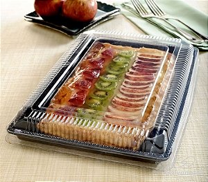 10 Bandeja Retangular Millenium Preta Pet G72M Galvanotek