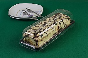 10 Embalagem Torta-Bolo Fatia Contemporânea Alta Preta Pet G63Ct Galvanotek