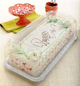 10 Embalagem P/ Bolo Torta Retangular Pequena Millenium Media 2Kg Preta Pet G65Mm Galvanotek