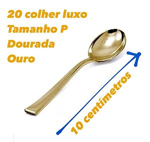 20 Colher Ovo De Páscoa Gold Dourada 10 Cm PEQUENA (Silverplastic)