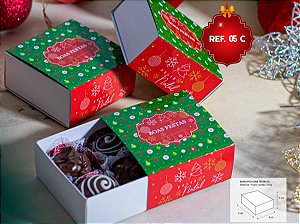 10 Caixas Para 4 Doces Natal Boas Festas Natal Jango j05 (Liquidação) ok