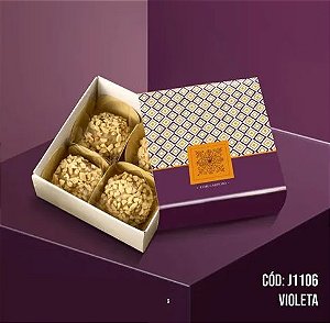 10 Caixas Para 4 Doces Linha Violeta Sem Visor Natal Jango 1106  (Liquidação) ok