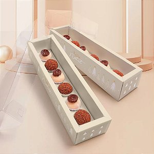 10 Caixa para 6 doces com Moldura Tampa de Acetato Pureza ref: 2779 (Natal Jango 2022) 18 pct