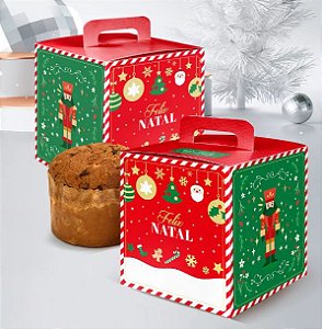 10 Caixa Para Panetone Fechada 500G Felicidade   Ref: 2790 (Natal Jango 2022) 16 pct