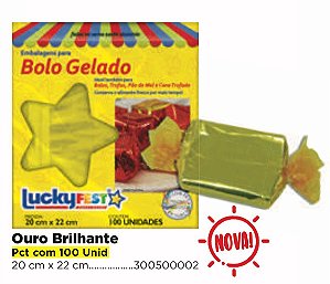 100 Embalagem Bolo Gelado Prata Incolor 20x22 Luckyfest