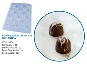 Forma Bwb Sp 813 Mini Trufa Silicone 3 Partes Profissional Cod-3506  (Sp Especial)