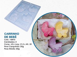 Forma Silicone Bwb 3 Partes CARRINHO DE BEBÊ COD:10470  (Bwb Especial)