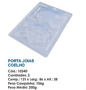 Forma Silicone Bwb 3 Partes Páscoa PORTA JOIAS COELHO 10340 (Bwb Especial)  (BWB PASCOA)