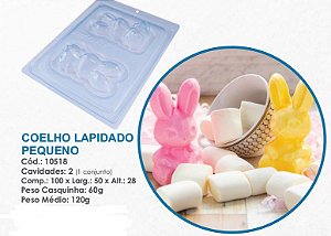 Forma Silicone Bwb 3 Partes Páscoa COELHO LAPIDADO PEQUENO 10518 (Bwb Especial)  (BWB PASCOA)