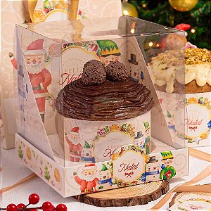 10 Caixa para Panetone 400/500g com Tampa de Acetato Alegria 3416 (JANGO NATAL 2023)