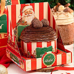 10 Caixa para Panetone 400/500g com Tampa de Acetato Natalina 3418 (Jango Natal OUTLET)