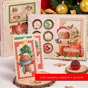 10 Caixa com Blister para 6 doces + Quebra Cabeça Natal 3664 (JANGO NATAL 2024) 3647+3649