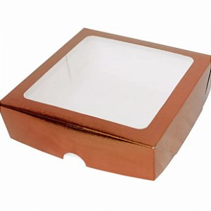 10 Caixa Cobre Textura com Visor S21 15x15x4cm  ASSK