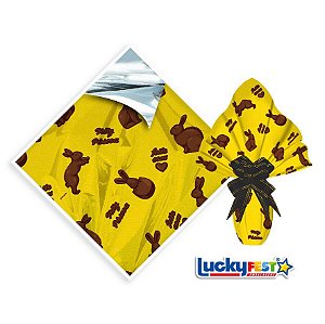 25 Sacos Express P/OVO DE PÁSCOA  BUNNY OURO Ovo Páscoa 250g a 350g - 35X35 cm  Luckyfest