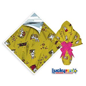 25 Sacos Express VIVA PÁSCOA  OURO  PARA Ovo Páscoa 250g a 350g - 35X35 cm  Luckyfest