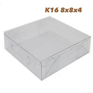 10 Caixas 8x8x4 Transparente Em Acetato K16 ASSK