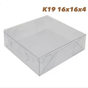 10 Caixas 16x16x4 Transparente Em Acetato K19 ASSK ID5035