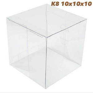 20 Caixa Cubo 10x10x10 Transparente Acetato ASSK K8 ID5242