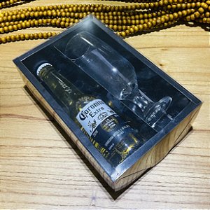 05 Caixa PRETO com visor  p/ Mini Champanhe e Taça ASSK