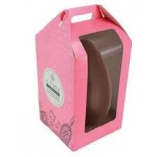 10 Caixa Maleta C/ Visor M 3 50g cacau Rosa  ID2910	 (Páscoa Ideia 2024 Liquidação) 26 pct