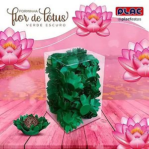 40 FORMINHAS FLOR DE LÓTUS VERDE ESCURO (PLAC)