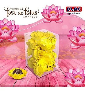 40 FORMINHAS FLOR DE LÓTUS AMARELO(PLAC)