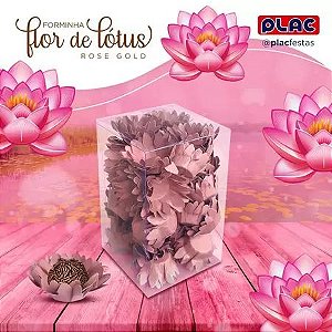 40 FORMINHAS FLOR DE LÓTUS ROSE GOLD (PLAC)