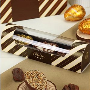 10 Caixa para 3 Mini Ovos com Visor Chocolate 3944 ( PASCOA JANGO 2024 )