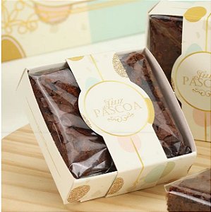 25 Embalagem Caixa para Brownie Pascoa Aconchego 3808 ( PASCOA JANGO 2024 )