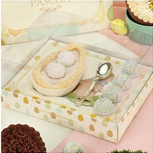 10 Caixas P/ Ovo de Páscoa De Colher Ajustável 150-250grr + 4 Doces ACONCHEGO 3937 ( PASCOA JANGO 2024 )
