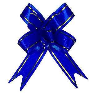 100 LAÇOS FACIL P/ PRESENTE AZUL ES 33 CM 18MM  (Ex)
