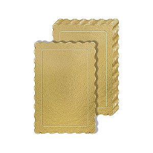 10 CAKE BOARD RETANGULAR OURO 29x15CM  (ESTRELA)