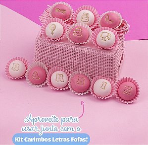Kit Carimbos Feminino Barbie boneca - 2 cm Cor Rosa (Blue Star)