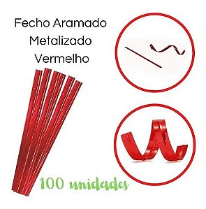 FECHO FACIL VERMELHO 4MMX11CM PACOTE COM 100 UNIDADES (PC EMBALAGENS)