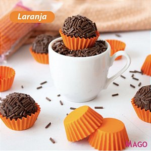 100 Forminha de Papel N° 5 laranja Mago