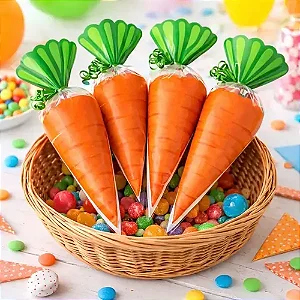 50 CONES INCOLOR DECORADO GRANDE CENOURA 17,5 x 29,5