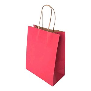 10 SACOLA  DE PAPEL PINK 21,5X17,5X8,5 (LC) REF:5007