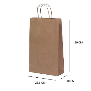 10 SACOLA KRAFT  23,5 X 10 X 39 -(LC)  REF:0053