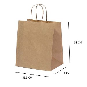 10 SACOLA KRAFT  39,5 X 13,5 X 33  (LC) - REF:0138