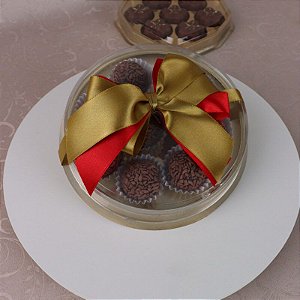 10 CAIXA REDONDA DOURADO C/8 CAVIDADES P/ BOMBONS 14080 BWB EMBALAGEM