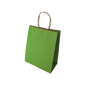 10 SACOLA PP KRAFT VERDE LIMÃO  9,5 X 7,5 X 14,5 (LC)  REF:5033